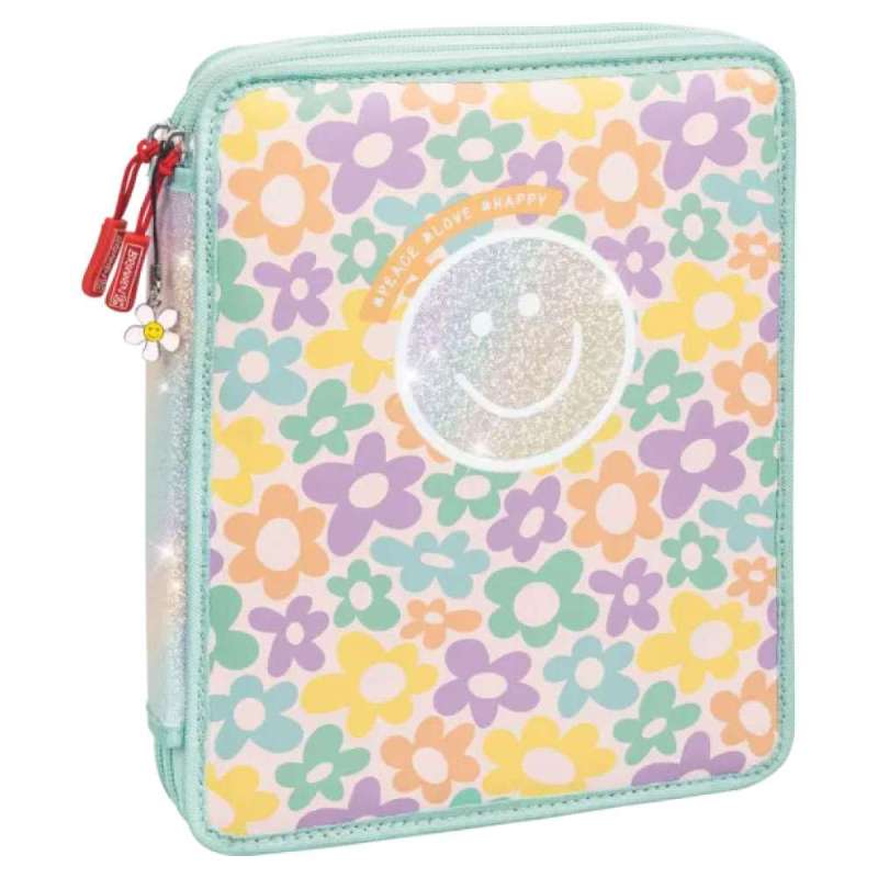 BRUNNEN Federmäppchen XXL 2-Zip, Brunnen Designs Happy Hippie-Federmäppchen BRUNNEN Federmäppchen XXL 2-Zip, Brunnen Designs Happy Hippie-Federmäppchen von Brunnen