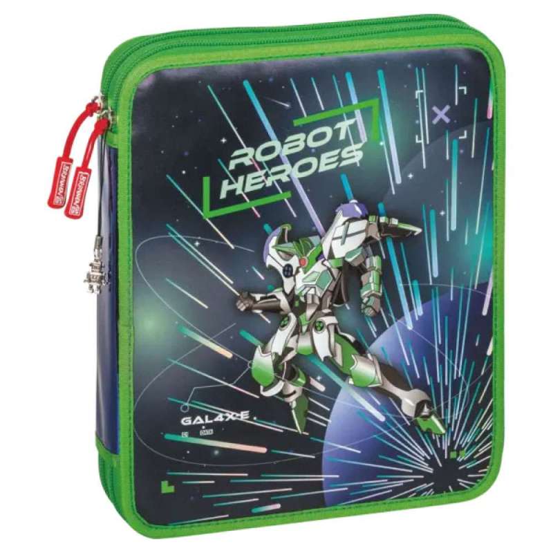 BRUNNEN Federmäppchen XXL 2-Zip, Brunnen Designs Robot Heroes-Federmäppchen BRUNNEN Federmäppchen XXL 2-Zip, Brunnen Designs Robot Heroes-Federmäppchen von Brunnen