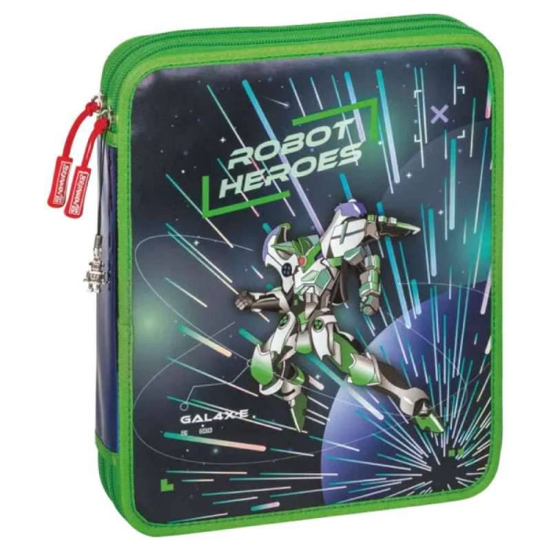 BRUNNEN Federmäppchen XXL 2-Zip, Brunnen Designs Robot Heroes-Federmäppchen von Brunnen