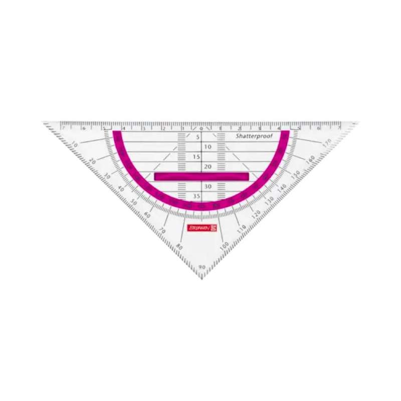 BRUNNEN Geodreieck bruchsicher, Ausführung bruchsicher, Länge (cm) 16 cm, Farbe pink, Griff mit von Brunnen