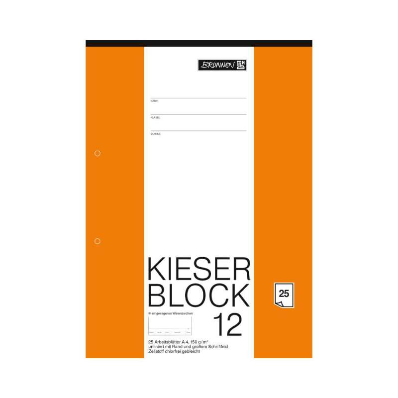 BRUNNEN Kieserblock, Lineatur Lineatur 20 unliniert , Blatt Anzahl 25 Blatt BRUNNEN Kieserblock, Lineatur Lineatur 20 unliniert , Blatt Anzahl 25 Blatt von Brunnen