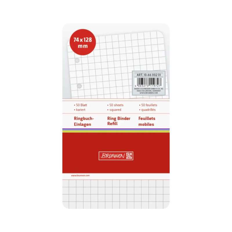 BRUNNEN Ringbucheinlagen, Lineatur kariert, Format A7, Blatt Anzahl 50 Blatt BRUNNEN Ringbucheinlagen, Lineatur kariert, Format A7, Blatt Anzahl 50 Blatt von Brunnen
