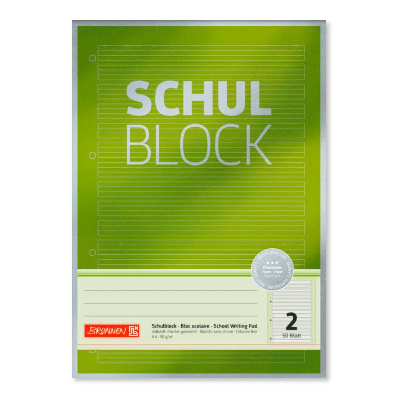 BRUNNEN Schulblock Premium gelocht A4, Lineatur Lineatur 2 liniert BRUNNEN Schulblock Premium gelocht A4, Lineatur Lineatur 2 liniert von Brunnen