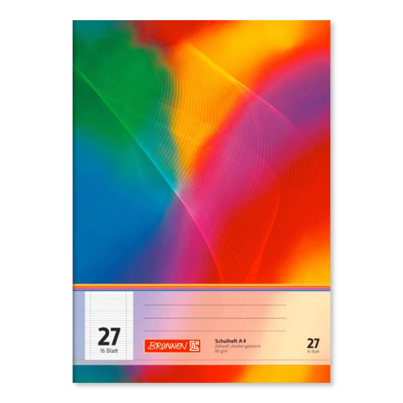BRUNNEN Schulheft FSC, Lineatur Lineatur 27 liniert, Format A4, Blatt Anzahl 16 Blatt von Brunnen