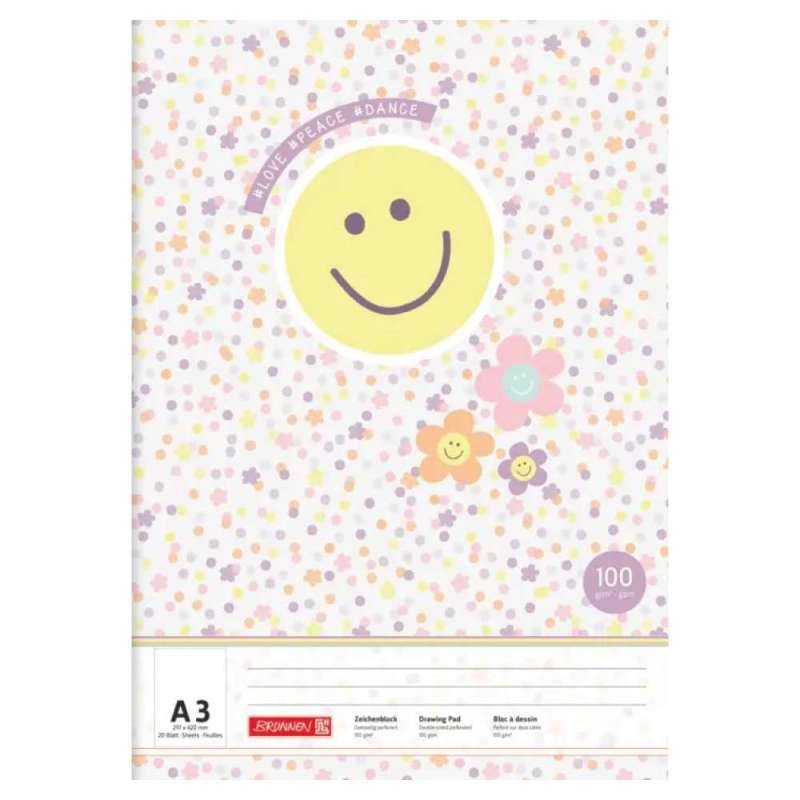 BRUNNEN Zeichenblock Themenmotive, Brunnen Designs Happy Hippie von Brunnen