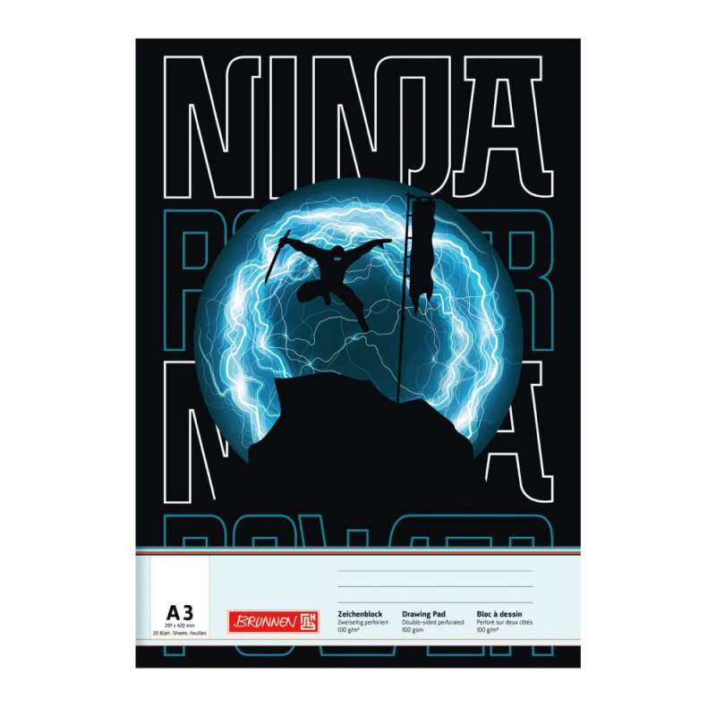 BRUNNEN Zeichenblock Themenmotive, Brunnen Designs Ninja Power3 BRUNNEN Zeichenblock Themenmotive, Brunnen Designs Ninja Power3 von Brunnen