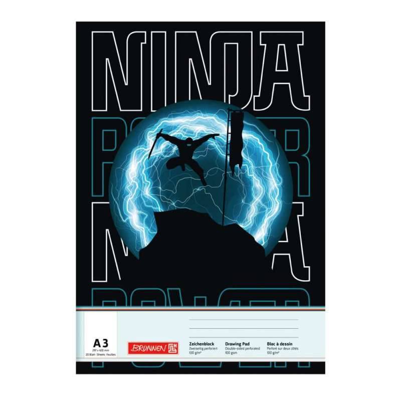BRUNNEN Zeichenblock Themenmotive, Brunnen Designs Ninja Power3 von Brunnen