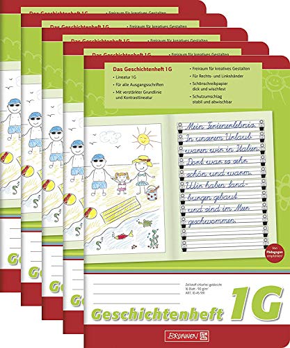 BRUNNEN 1026366506 10X Geschichtenheft A5 Lin1G 16Bl von BRUNNEN