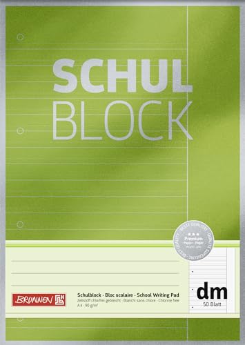 Brunnen 1026367172 10X Schulblock A4 Lin dm 50Bl Premium von BRUNNEN