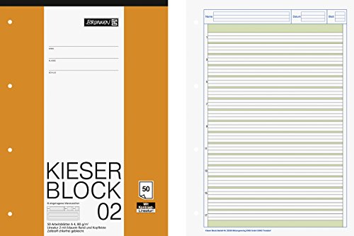 Brunnen Kieserblock A4, Lineatur 02 liniert mit Kontrast, gelocht Brunnen Kieserblock A4, Lineatur 02 liniert mit Kontrast, gelocht von BRUNNEN