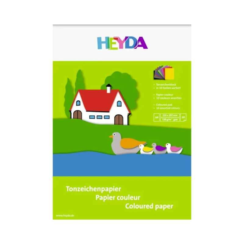 HEYDA Tonpapier - 100 % Recyclingpapier, Format A4, Blatt Anzahl 20 Blatt von Brunnen