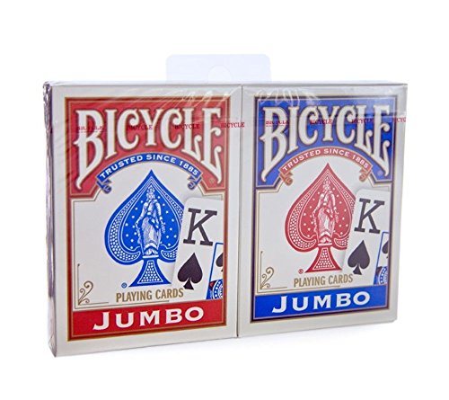 Bicycle Jumbo Index Rider Back Playing Cards, Red and Blue, 2 Count von Bicycle