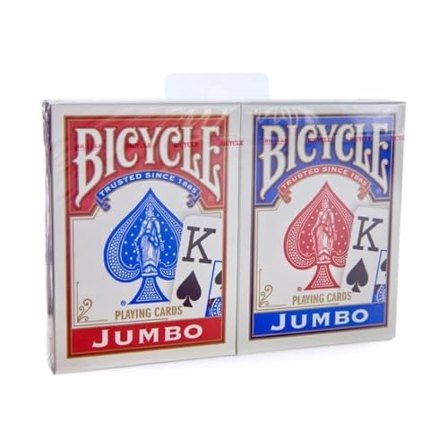 Bicycle Jumbo Index Rider Back Playing Cards, Red and Blue, 2 Count von Brybelly