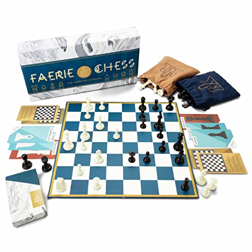 Brybelly 2-in-1 Faerie Chess & Classic Chess – Family Strategy Board Game-Set für Erwachsene & Kinder – enthält 32 Original-traditionelle Chess-Teile für Beginners, 32 Custom Teile für Advanced Play von Brybelly