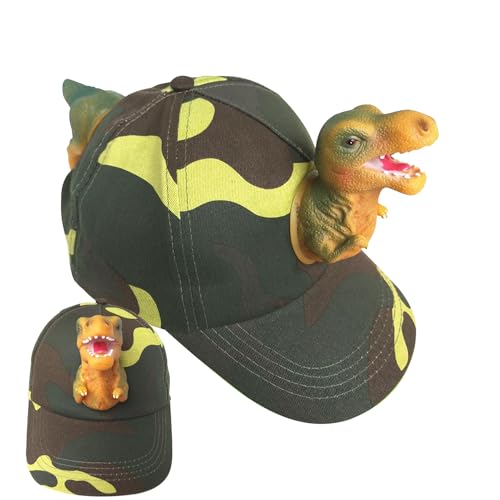 Baseballmütze für Kinder, niedlicher Dinosaurier-Kappe, trendiger Kopfschmuck, verstellbar, bequem, für Eltern-Kind-Matching-Stil, grüne Mütze für für Schule, Reisen, , Halloween Baseballmütze für Kinder, niedlicher Dinosaurier-Kappe, trendiger Kopfschmuck, verstellbar, bequem, für Eltern-Kind-Matching-Stil, grüne Mütze für für Schule, Reisen, , Halloween von Bsbkoj