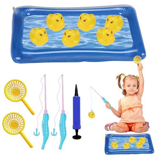 Bsbkoj Angelspiel für | Magnetisches Angelspielzeug für Badewanne - Aufblasbarer Teich mit Enten für Geburtstagsgeschenk Sommer Bsbkoj Angelspiel für | Magnetisches Angelspielzeug für Badewanne - Aufblasbarer Teich mit Enten für Geburtstagsgeschenk Sommer von Bsbkoj