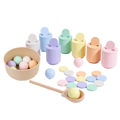 Bsbkoj Color Sorting Toys, Wooden Sorting Games, Sensory Educational Rainbow Balls and Cups, STEM Kit for Preschool Learning, Fine Motor Skills Development, Ages 3+ Bsbkoj Color Sorting Toys, Wooden Sorting Games, Sensory Educational Rainbow Balls and Cups, STEM Kit for Preschool Learning, Fine Motor Skills Development, Ages 3+ von Bsbkoj