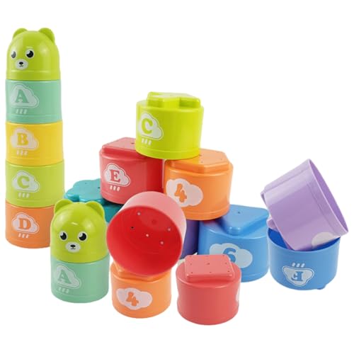 Bsbkoj Compact Stacking Cups Game, Educational Nesting Cup, 5,95 x 6,5 x 7,94 cm, wiederverwendbar, Zahlenbuchstaben, Lernspielzeug, bunt, lustige Stackings Cups, sicher, für 6 Monate + Bsbkoj Compact Stacking Cups Game, Educational Nesting Cup, 5,95 x 6,5 x 7,94 cm, wiederverwendbar, Zahlenbuchstaben, Lernspielzeug, bunt, lustige Stackings Cups, sicher, für 6 Monate + von Bsbkoj