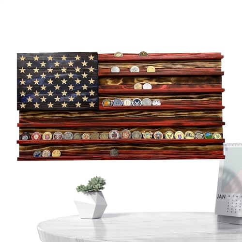Bsbkoj Flag Coin Holder, Wooden Wall Display Rack,15.75x8.27x1.18 inches 7-Row Collector’s Shelf, Patriotic for Organizer, Coin Storage Decorative Bsbkoj Flag Coin Holder, Wooden Wall Display Rack,15.75x8.27x1.18 inches 7-Row Collector’s Shelf, Patriotic for Organizer, Coin Storage Decorative von Bsbkoj