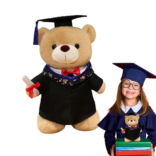 Bsbkoj Graduation Bear Stuffed Animal, Soft Plush Toy with Gown and Hat, Cute Throw Pillow for Preschool, High School, Celebration, Presents and Home Decor (11,81 Zoll) von Bsbkoj