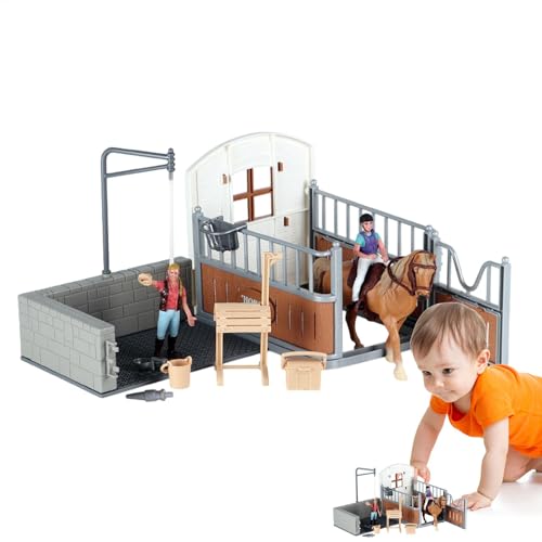 Bsbkoj Horse Stable Model, Farm Animal Fence Figurines for Kids, Realistic Horse Figures Collection, Fun Pretend Play Set for Easter, Birthdays, and Children's Day Bsbkoj Horse Stable Model, Farm Animal Fence Figurines for Kids, Realistic Horse Figures Collection, Fun Pretend Play Set for Easter, Birthdays, and Children's Day von Bsbkoj