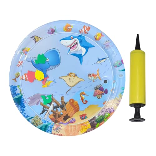 Bsbkoj Katzenwassermatte, Katzenspielzeugmatten mit Tier-Design, 65 x 55 cm, bezauberndes kühlendes Artefakt, Sommer-Spritzpads, verdicktes aufblasbares Pad, Wasserspielzeug für Hunde, Bereicherung von Bsbkoj