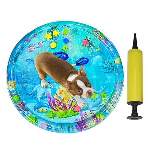 Bsbkoj Katzenwassermatte, Katzenspielzeugmatten mit Tier-Design, 65 x 55 cm, bezauberndes kühlendes Artefakt, Sommer-Spritzpads, verdicktes aufblasbares Pad, Wasserspielzeug für Hunde, Bereicherung Bsbkoj Katzenwassermatte, Katzenspielzeugmatten mit Tier-Design, 65 x 55 cm, bezauberndes kühlendes Artefakt, Sommer-Spritzpads, verdicktes aufblasbares Pad, Wasserspielzeug für Hunde, Bereicherung von Bsbkoj