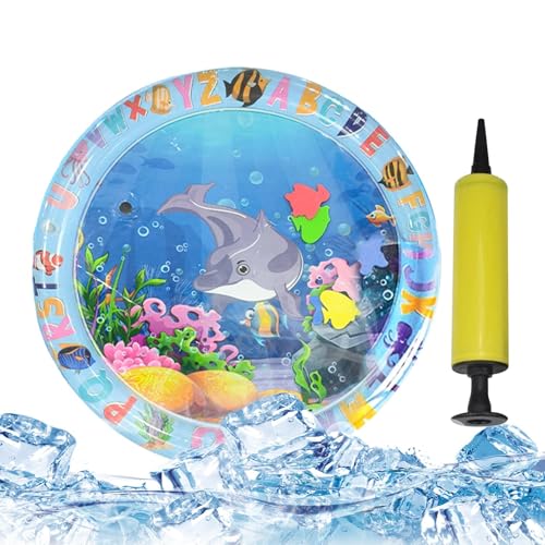 Bsbkoj Katzenwassermatte, Katzenspielzeugmatten mit Tier-Design, 65 x 55 cm, bezauberndes kühlendes Artefakt, Sommer-Spritzpads, verdicktes aufblasbares Pad, Wasserspielzeug für Hunde, Bereicherung von Bsbkoj