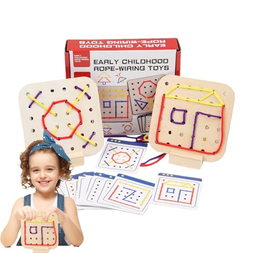 Bsbkoj Lacing Toy, Wooden Threading Set, Fine Motor Skill Development, Early Learning Activity, Portable Travel Game, Ideal for Preschoolers Ages 3+, Perfect for Road Trips and Plane Ride Bsbkoj Lacing Toy, Wooden Threading Set, Fine Motor Skill Development, Early Learning Activity, Portable Travel Game, Ideal for Preschoolers Ages 3+, Perfect for Road Trips and Plane Ride von Bsbkoj