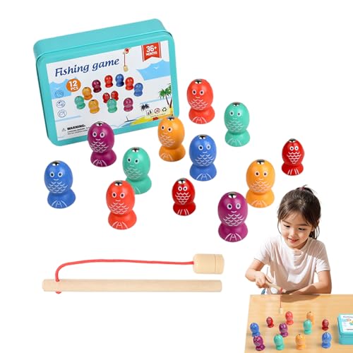 Bsbkoj Magnetisches Fishing-Spiel, Holzspielzeug mit feiner Motorskill, Babyfischspiele, sensorische Aktivität für Preschool, Indoor-Spielen und Klassenzimmer, Lernspaß für Kinder, gemischte Farben Bsbkoj Magnetisches Fishing-Spiel, Holzspielzeug mit feiner Motorskill, Babyfischspiele, sensorische Aktivität für Preschool, Indoor-Spielen und Klassenzimmer, Lernspaß für Kinder, gemischte Farben von Bsbkoj