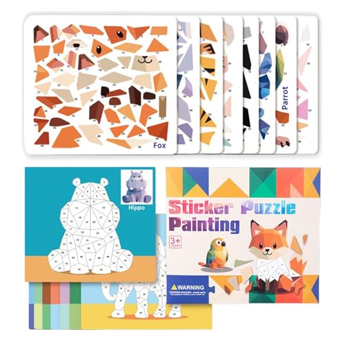 Bsbkoj Puzzles selbstklebend – Puzzles Fahrzeuge 3D Aufkleber Malerei Jugendliche – Gehirnspiele Lernfahrzeuge Tiere Motorik Feinmotorik Geschenk Geburtstag Mädchen von Bsbkoj