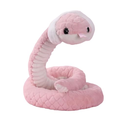 Bsbkoj Snake Stuffed Animal Toy, Soft Warm Winter Scarf Plush Snake, 59-Inch Huggable Long Cuddly Toy with Hairpin, Cute Room Decor for Kids & Adults, Pink, Green, von Bsbkoj