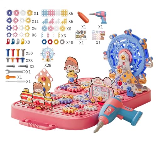Bsbkoj Toddler Drill and Screw Toys, Construction Games,13.39x7.87x3.54 Inches Educational Screws Drill Preschool, Kindergarten Classroom Toy for Over 3 Years Old Toddler, Building Tool Set von Bsbkoj
