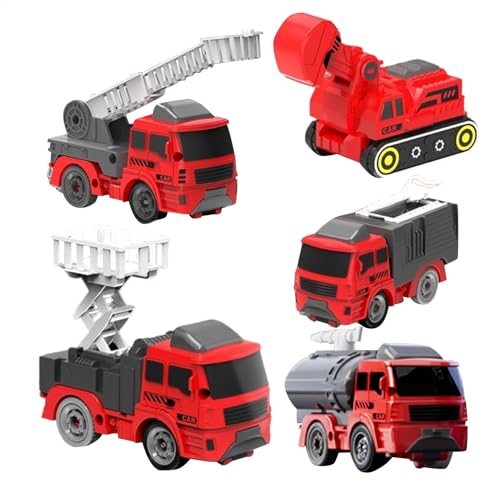 Bsbkoj Transform Car Toy, 2-In-1 Transforming Racing Vehicle, Push Robot Fire Truck & Engineering Vehicle Kids, Inertia Drive Toy for Kids Age 3+,Birthday, Easter von Bsbkoj