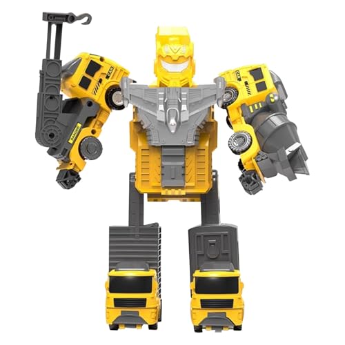 Bsbkoj Transform Car Toy, 2-In-1 Transforming Racing Vehicle, Push Robot Fire Truck & Engineering Vehicle Kids, Inertia Drive Toy for Kids Age 3+,Birthday, Easter von Bsbkoj