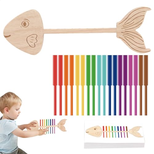 Bsbkoj Wooden Sensory Matching Games, Children's Color Sorting Stick Toy, 9.45x3.54x0.79 Inches, Early Learning Educational Toy, Smooth Edges Puzzle for Easter, Birthday, and Christmas Bsbkoj Wooden Sensory Matching Games, Children's Color Sorting Stick Toy, 9.45x3.54x0.79 Inches, Early Learning Educational Toy, Smooth Edges Puzzle for Easter, Birthday, and Christmas von Bsbkoj
