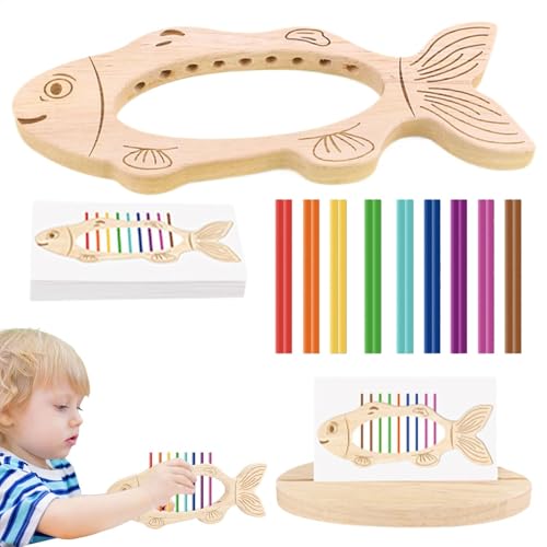 Bsbkoj Wooden Sensory Matching Games, Children's Color Sorting Stick Toy, 9.45x3.54x0.79 Inches, Early Learning Educational Toy, Smooth Edges Puzzle for Easter, Birthday, and Christmas Bsbkoj Wooden Sensory Matching Games, Children's Color Sorting Stick Toy, 9.45x3.54x0.79 Inches, Early Learning Educational Toy, Smooth Edges Puzzle for Easter, Birthday, and Christmas von Bsbkoj