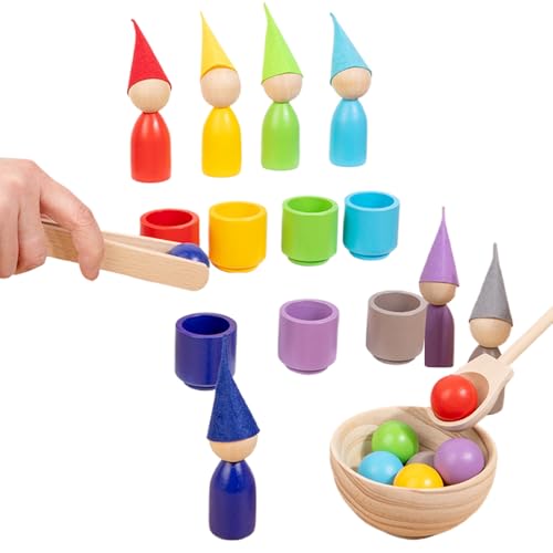 Color Sorting Toys, Wooden Sorting Games, Sensory Educational STEM Kit, Rainbow Balls & Cups Set, Preschool Learning Activity, for Fine Motor Skills Development, Ages 3+ Color Sorting Toys, Wooden Sorting Games, Sensory Educational STEM Kit, Rainbow Balls & Cups Set, Preschool Learning Activity, for Fine Motor Skills Development, Ages 3+ von Bsbkoj