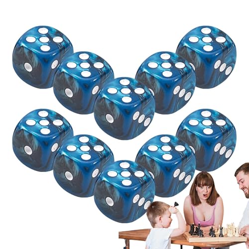 Dice Set, 10 Pieces 6-Sided Acrylic Dice with Rounded Corners, Lightweight Compact Portable Table Game Supplies for Family Gatherings, Bar Entertainment, and Leisure Fun Dice Set, 10 Pieces 6-Sided Acrylic Dice with Rounded Corners, Lightweight Compact Portable Table Game Supplies for Family Gatherings, Bar Entertainment, and Leisure Fun von Bsbkoj