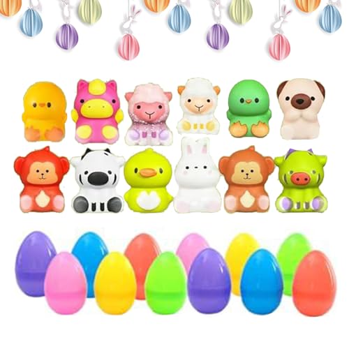 Easter Eggs with Squeeze Toys, Soft Prefilled Animal Squeeze Toy Egg, 14.5 x 11.2 x 8.9 inches Adorable Stress Relief Slow Rising Favors, Cute Basketball Stuffers for Holiday von Bsbkoj