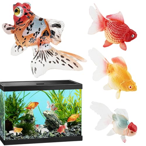 Fake Swimming Fish, farbenfrohes realistisches Fischspielzeug, 4,9 x 3,8 x 3,5 cm, Aquatic Pets, Kinder Teens Erwachsene, dekoratives schwimmendes Spielzeug für Ponds, Tanks, Familienspaß, Bath Play von Bsbkoj