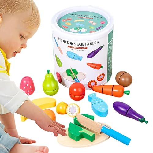 Fruit Cutting Toy Set, Holz Pretend Play Kitchen Kit, Safe Healthy Puzzle Food Toys for Kindergartens, Home, Nurseries, Early Learning, Rollenspiel, Bildungsspaß Fruit Cutting Toy Set, Holz Pretend Play Kitchen Kit, Safe Healthy Puzzle Food Toys for Kindergartens, Home, Nurseries, Early Learning, Rollenspiel, Bildungsspaß von Bsbkoj