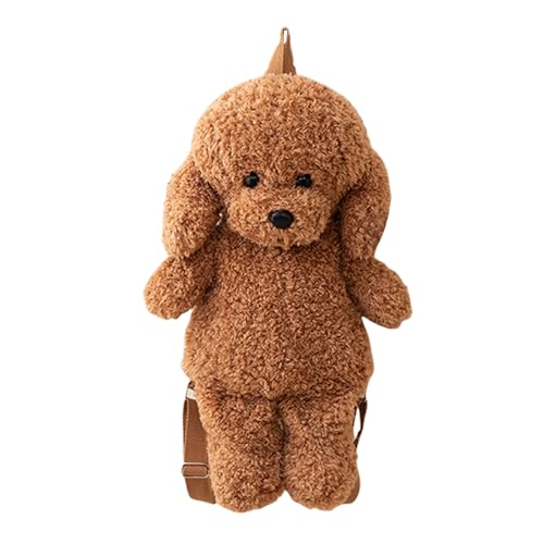 Getuftete Tier-Schultertasche, Spielzeug-Tasche für Hunde, niedlich, realistisch, weich, Plüsch, für Kinder, Damen, Reisen, Mädchen, Weiß, Khaki, Se référer au descriptif von Bsbkoj