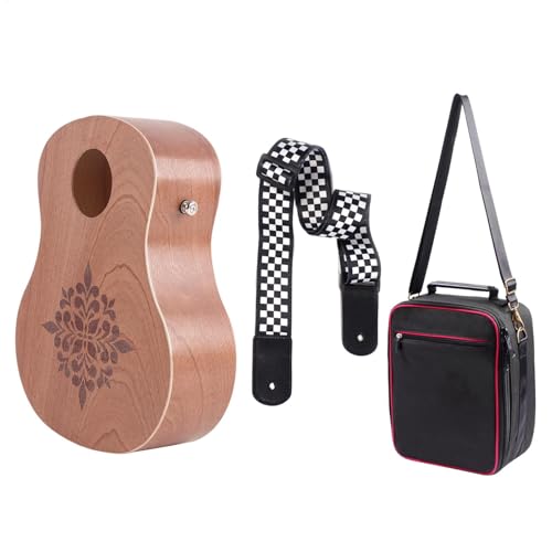 Hand Drum for Kids, Guitar-Shaped Wooden Percussion Instrument, Portable Music Toy with Storage Bag for Stage Performances, Fun Learning (11.81x9.06x3.07 Inches) von Bsbkoj