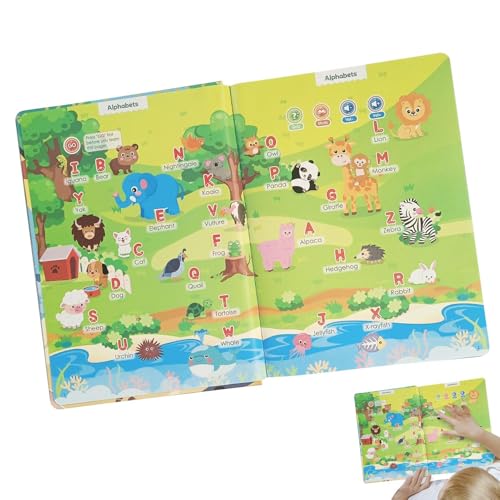Interaktive Bücher - 14 Themen und über 260 Wörter für Rechtschreibung, elektronisches Lernbuch mit Ton, Spielzeug für die frühe Bildung für Kindergarten, Vorschule, Zuhause, Sprachentwicklu von Bsbkoj