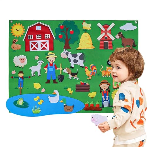 Interaktives Flanell-Storyboard Set, 100 cm, niedliche Lernaktivität, Wall-Mounted for Teaching Aid, Kids Learning Books von Bsbkoj