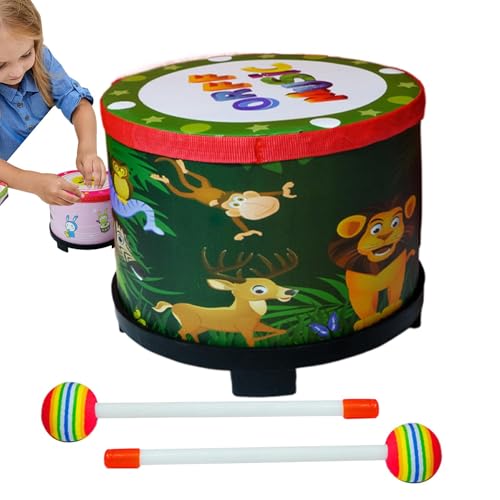 Kids Hand Drum, Child Rhythm Percussion Toy, Educational Musical Instrument with Wood Stick (7.87x6.69 inches), Perfect for Performances, Parties, and Festival Activities von Bsbkoj