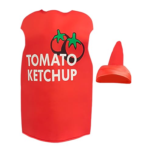 Kostüm, Halloween-Kostüm, kreatives Cosplay, 100 x 60 cm, leicht, Ketchup, Sauce Bottle Shape Clothing für Festival, Group Souvenirs, Stage Performances Kostüm, Halloween-Kostüm, kreatives Cosplay, 100 x 60 cm, leicht, Ketchup, Sauce Bottle Shape Clothing für Festival, Group Souvenirs, Stage Performances von Bsbkoj