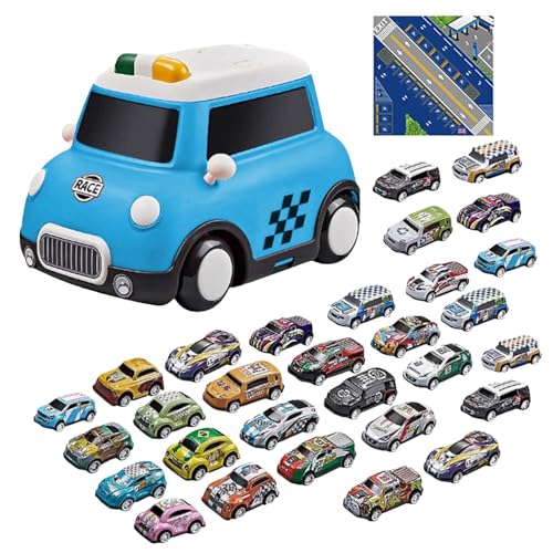 Pull Back Car Toys, Small Race Car Playset for, Friction Powered Vehicles, Interactive Alloy Educational Toys, Party Favors & Classroom Rewards, Size: 8.27x7.87x6.69inc von Bsbkoj