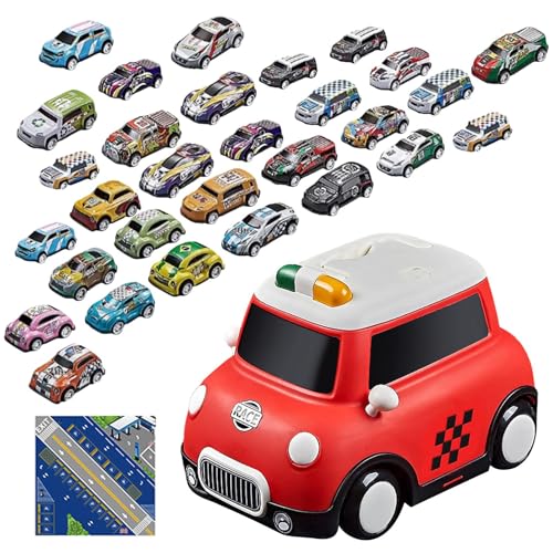 Pull Back Car Toys, Small Race Car Playset for, Friction Powered Vehicles, Interactive Alloy Educational Toys, Party Favors & Classroom Rewards, Size: 8.27x7.87x6.69inc von Bsbkoj